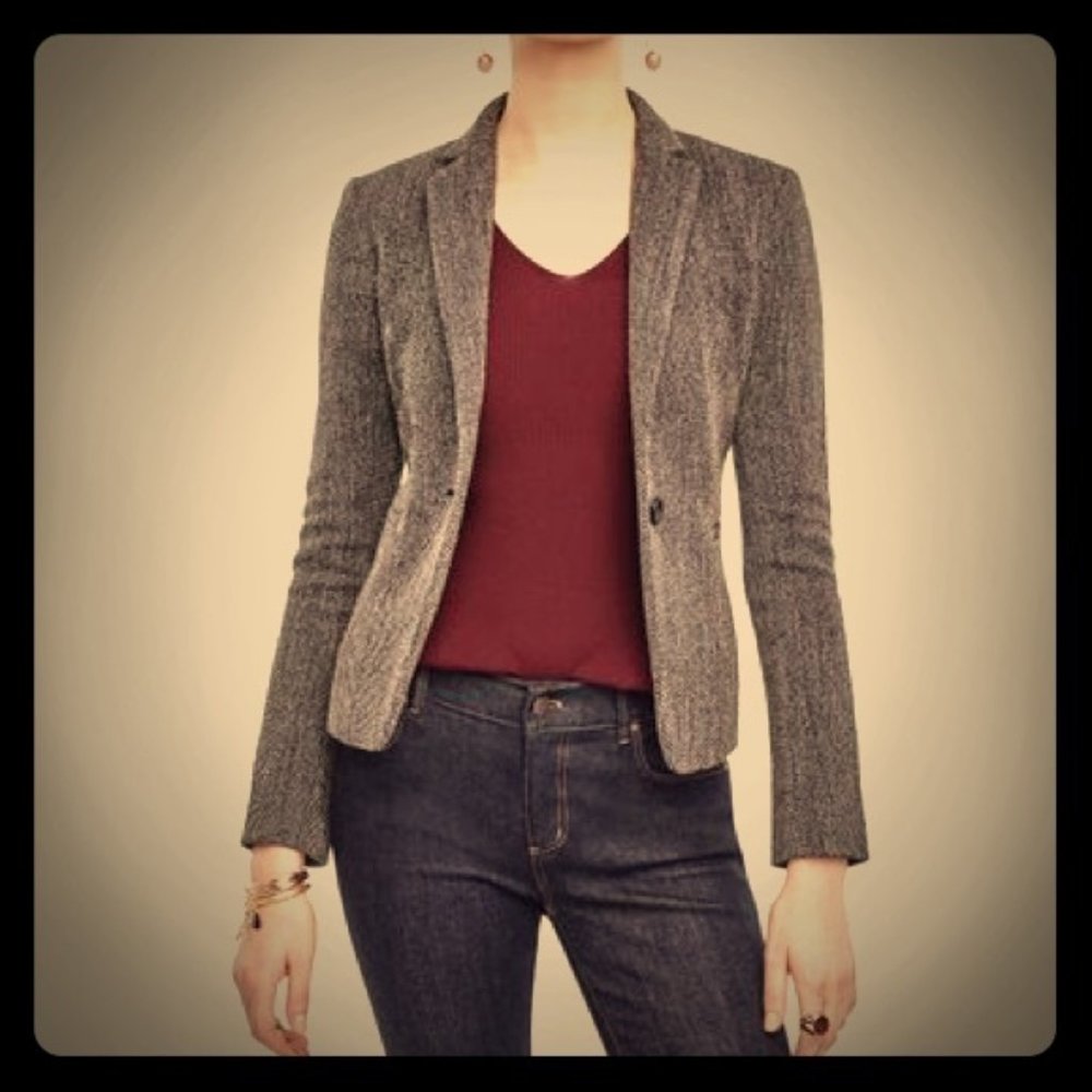 NWT Ann Taylor Twill Single Button Blazer